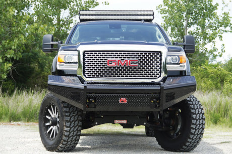 Fab Fours GM11-S2861-1 GMC Sierra 2500/3500 HD 2011-2014 Black Steel Front Bumper No Guard - BumperStock