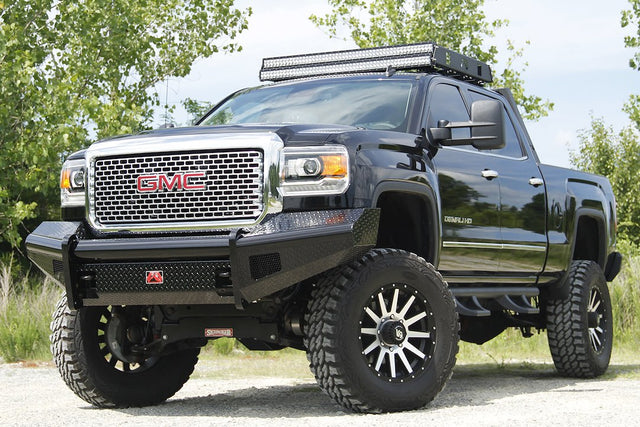 Fab Fours GM11-S2861-1 GMC Sierra 2500/3500 HD 2011-2014 Black Steel Front Bumper No Guard - BumperStock