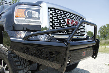 Fab Fours GM11-S2862-1 GMC Sierra 2500/3500 HD 2011-2014 Black Steel Front Bumper Pre-Runner Guard - BumperStock