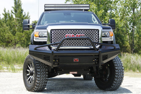 Fab Fours GM11-S2862-1 GMC Sierra 2500/3500 HD 2011-2014 Black Steel Front Bumper Pre-Runner Guard - BumperStock