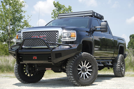 Fab Fours GM11-S2862-1 GMC Sierra 2500/3500 HD 2011-2014 Black Steel Front Bumper Pre-Runner Guard - BumperStock