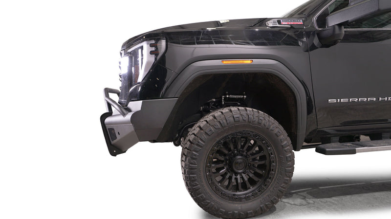 Fab Fours GM24-Q6262-1 GMC Sierra 2500/3500 HD 2024 Black Steel Elite Front Bumper Pre-Runner Guard - BumperStock