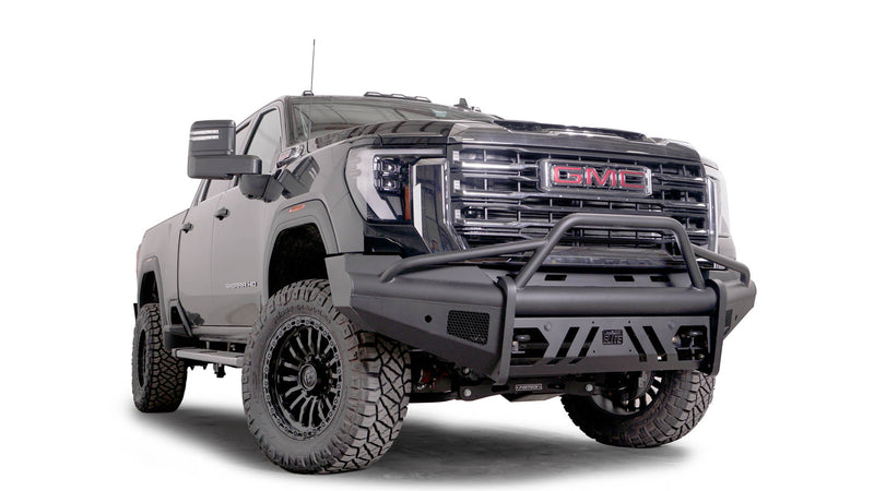 Fab Fours GM24-Q6262-1 GMC Sierra 2500/3500 HD 2024 Black Steel Elite Front Bumper Pre-Runner Guard - BumperStock