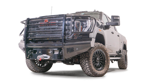 Fab Fours GM24-S6260-1 GMC Sierra 2500/3500 HD 2024 Black Steel Front Bumper Full Guard - BumperStock