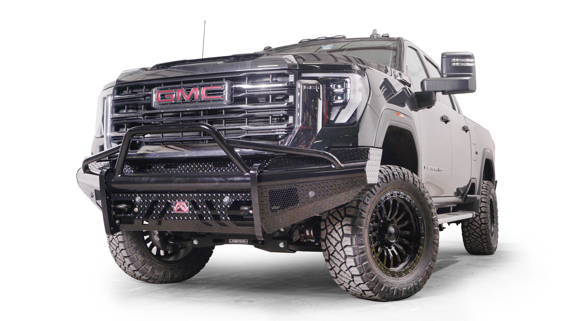 Fab Fours GM24-S6262-1 GMC Sierra 2500/3500 HD 2024 Black Steel Front Bumper Pre-Runner Guard - BumperStock