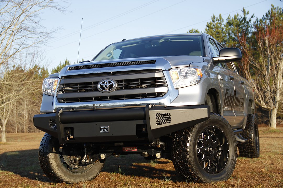Fab Fours TT07-R1861-1 Toyota Tundra 2007-2013 Black Steel Elite Front Bumper No Guard