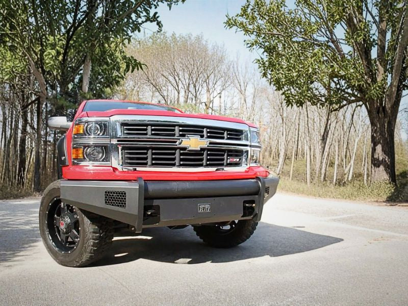 Fab Fours NT16-R3761-1 Nissan Titan XD 2016-2020 Black Steel Elite Front Bumper No Guard