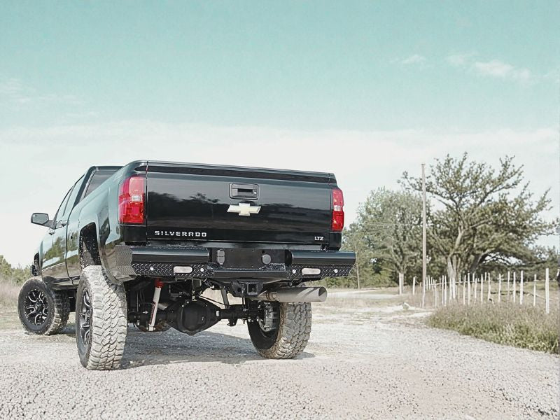 Fab Fours DR94-T1650-1 Dodge Ram 2500/3500 HD 1994-2002 Black Steel Rear Bumper