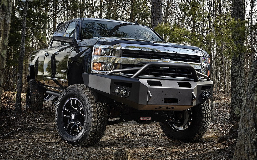 Fab Fours CH05-A1352-1 2003-2007 Chevy Silverado 2500/3500 HD Premium Front Bumper Winch Ready Pre-Runner Guard - BumperStock