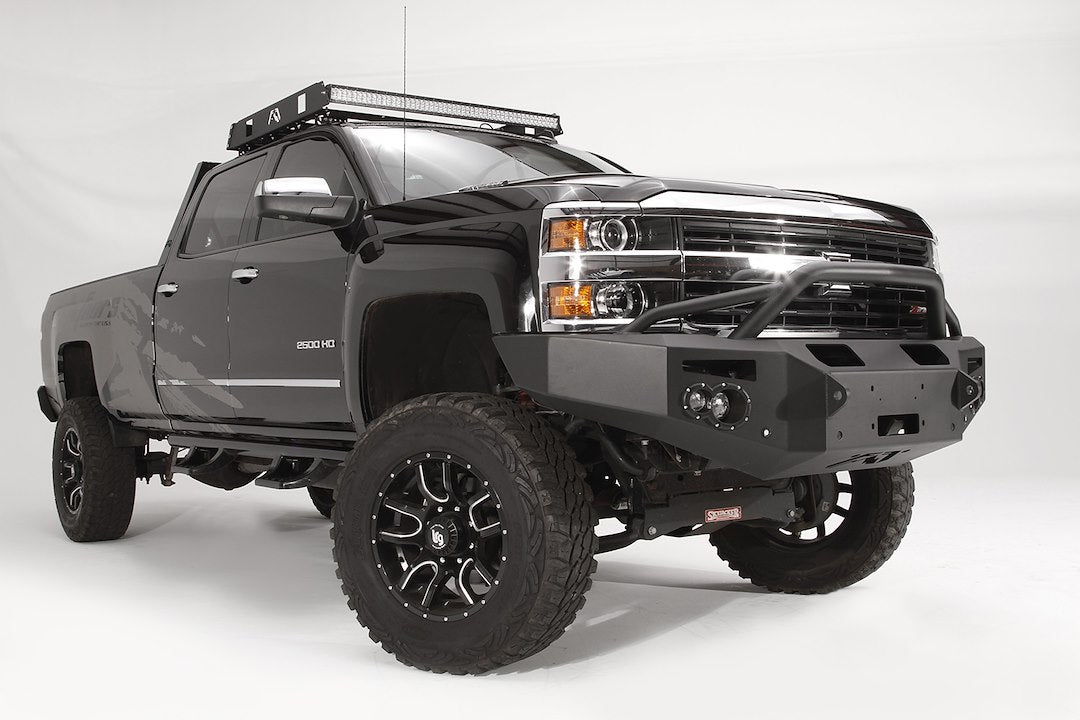 Fab Fours CH14-C3052-1 2015-2019 Chevy Silverado 2500/3500 HD Premium Front Bumper Winch Ready Pre-Runner Guard - BumperStock