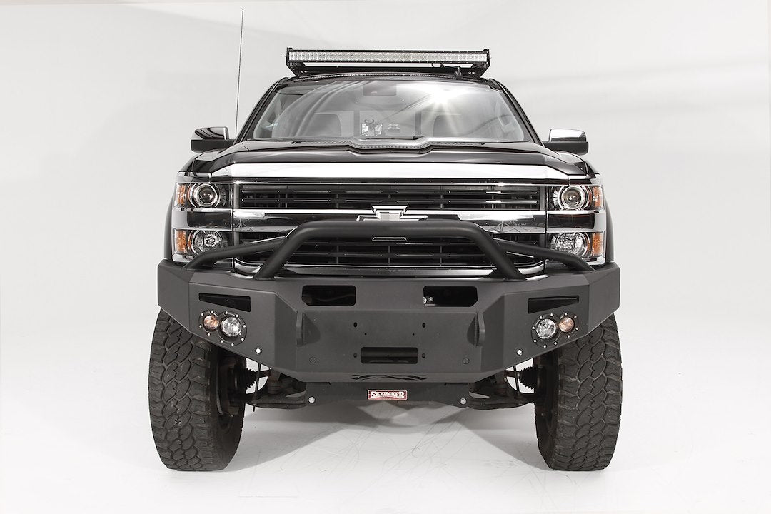 Fab Fours CH14-C3052-1 2015-2019 Chevy Silverado 2500/3500 HD Premium Front Bumper Winch Ready Pre-Runner Guard - BumperStock