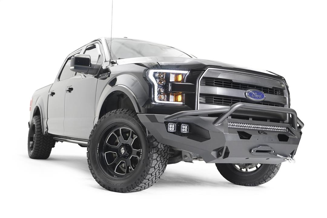 Fab Fours  Ford F150 2015-2017 Matrix Front Winch Bumper Pre-Runner Guard - BumperStock