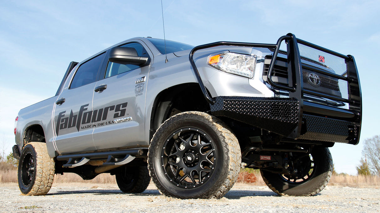 Fab Fours TT07-K1860-1 Toyota Tundra 2007-2013 Black Steel Front Bumper Full Guard - BumperStock