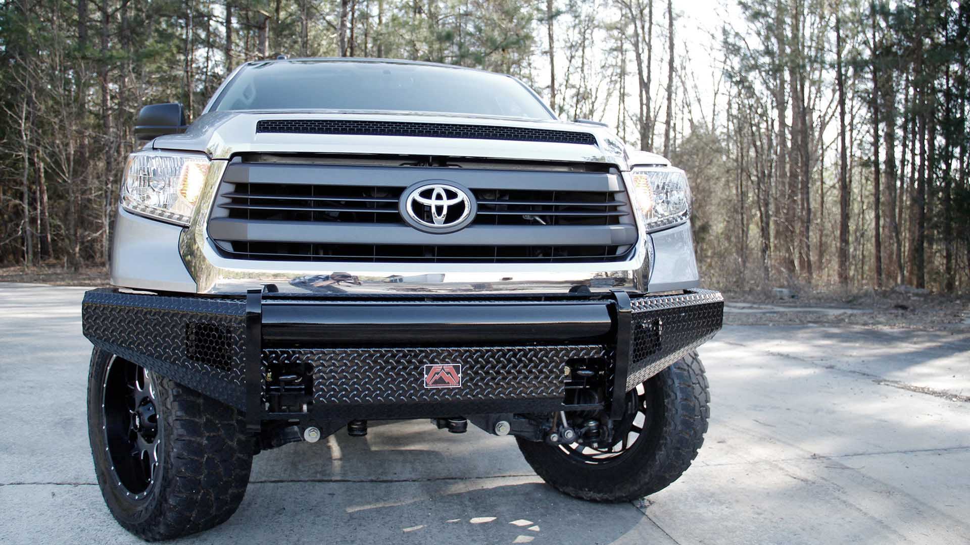 Fab Fours TT07-K1861-1 Toyota Tundra 2007-2013 Black Steel Front Bumper No Guard - BumperStock