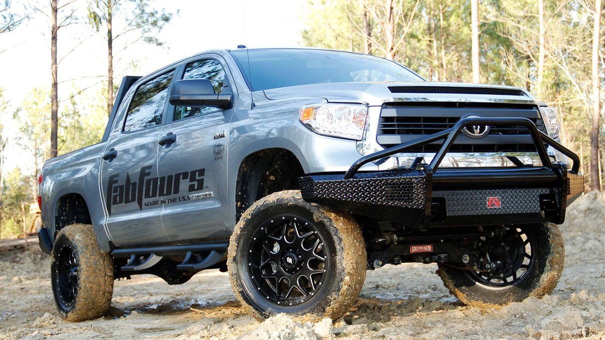 Fab Fours TT07-K1862-1 Toyota Tundra 2007-2013 Black Steel Front Bumper Pre-Runner Guard - BumperStock