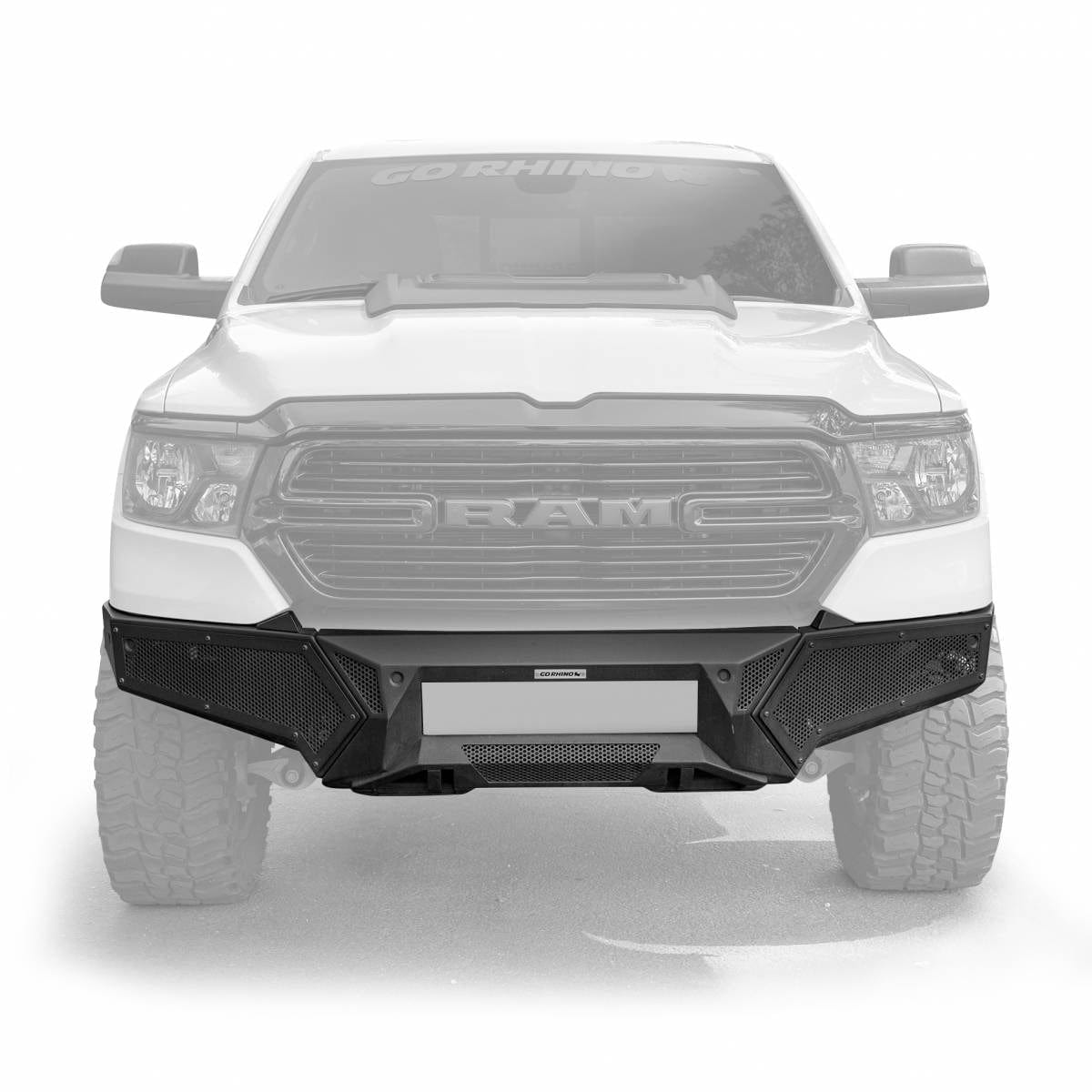 Go Rhino 34130T 2019-2023 Ram 1500 Element Front Bumper with Fixed Light Bar Mount - BumperStock