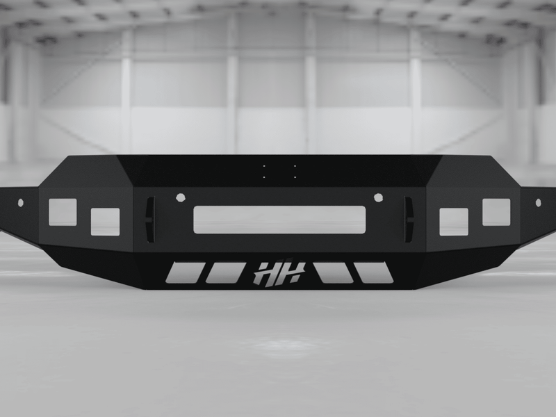 Hammerhead Low Profile 600-56-0998 flat-face steel front bumper on 2019-2021 GMC Sierra 1500 - BumperStock