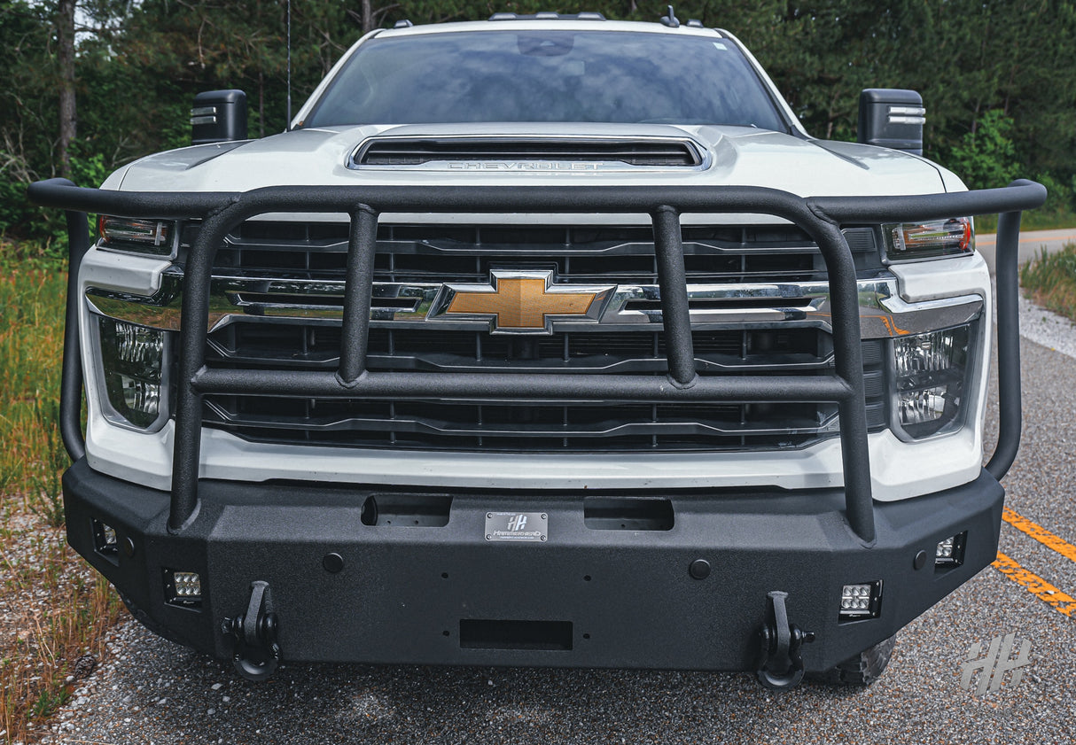 Hammerhead 600-56-1199 2024–2025 Chevy Silverado 2500/3500 Full Brush Guard Front Winch Bumper - BumperStock