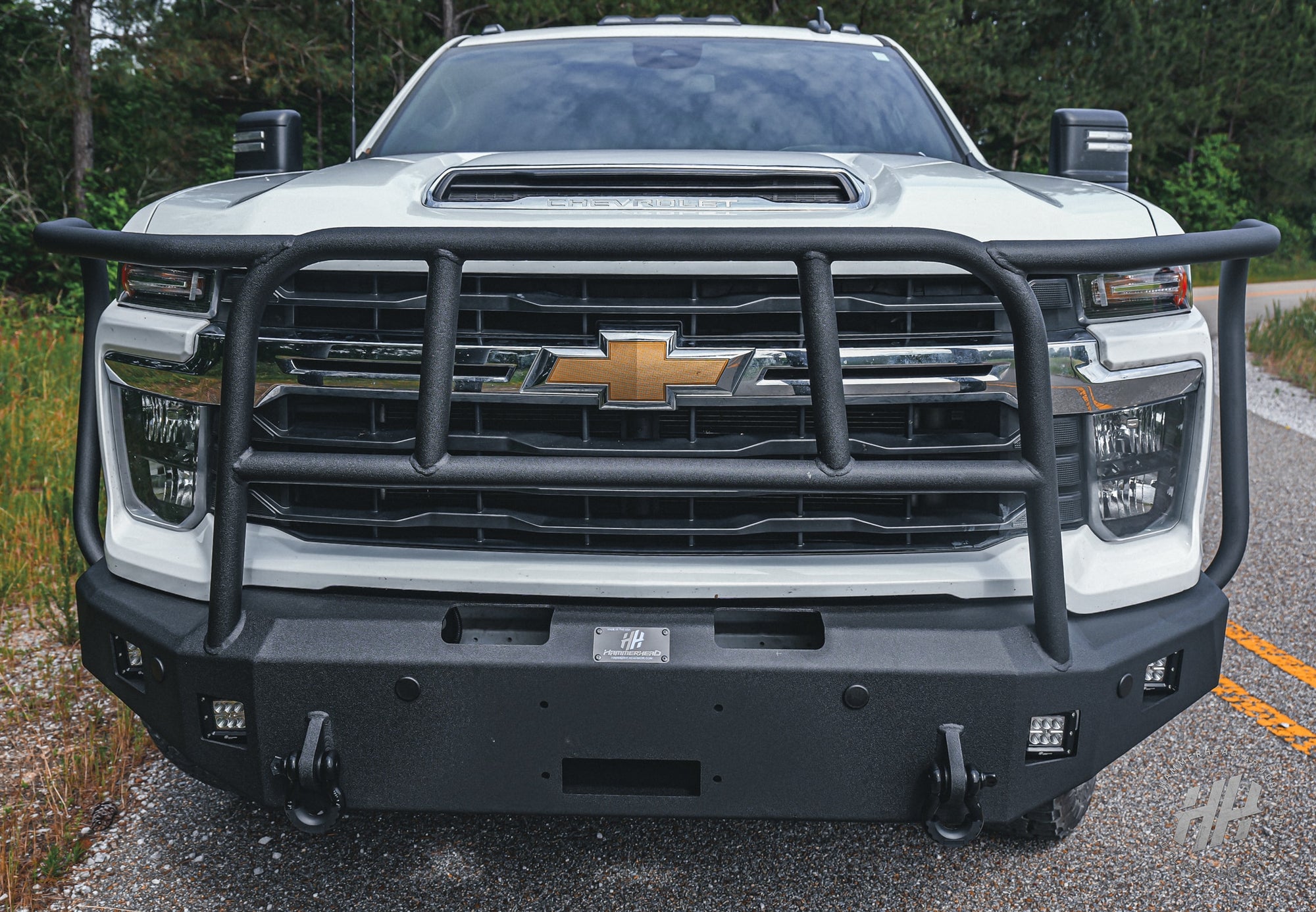 Hammerhead 600-56-1199 2024–2025 Chevy Silverado 2500/3500 Full Brush Guard Front Winch Bumper - BumperStock