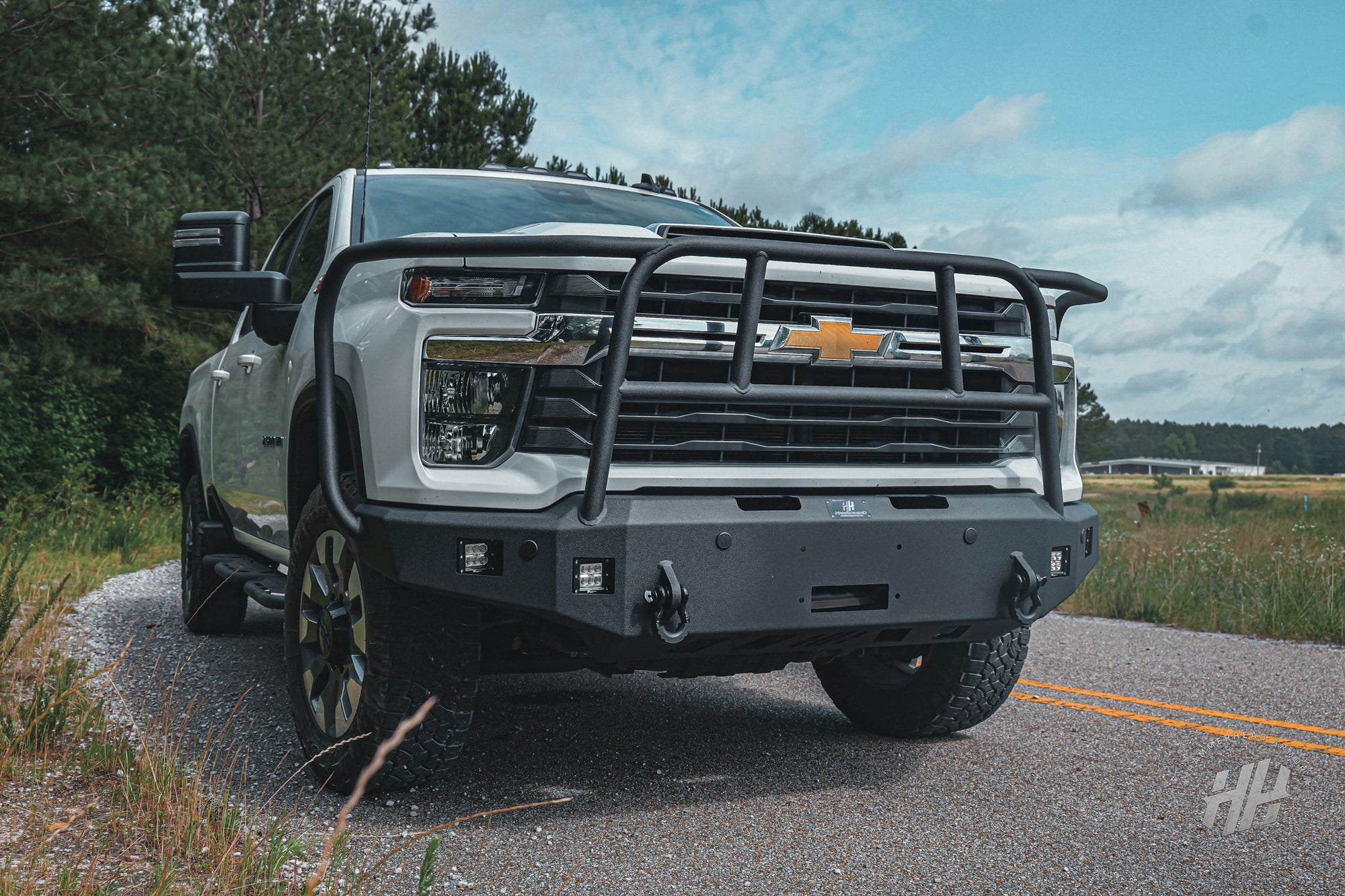Hammerhead 600-56-1199 2024–2025 Chevy Silverado 2500/3500 Full Brush Guard Front Winch Bumper - BumperStock