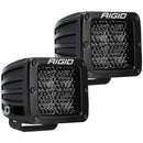 Rigid 202513BLK D-Series PRO Spot Diffused Midnight Surface Mount Pair - BumperStock