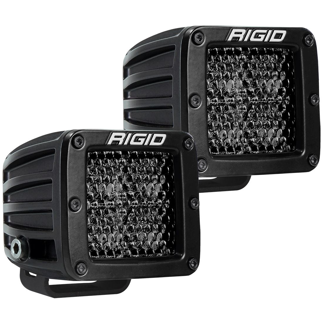 Rigid 202513BLK D-Series PRO Spot Diffused Midnight Surface Mount Pair - BumperStock