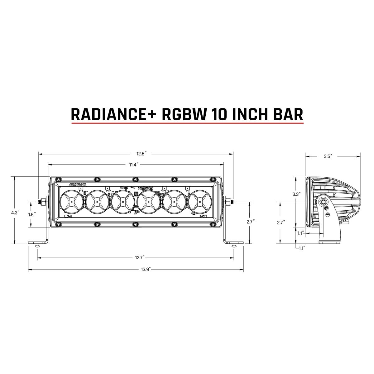 Rigid Radiance+ 10 Inch RGBW Light Bar 210053