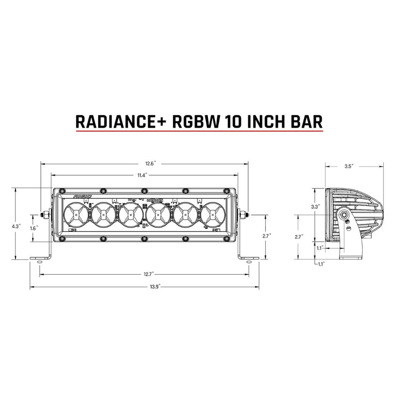 Rigid 210053 Radiance+ 10 Inch RGBW Light Bar - BumperStock
