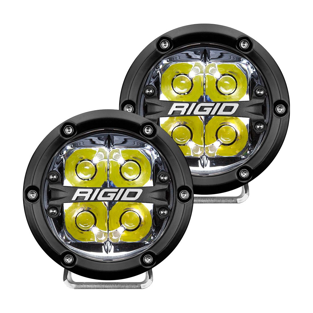 Rigid 36113 360-Series 4 Inch LED Off-Road Spot Optic with White Backlight Pair - BumperStock
