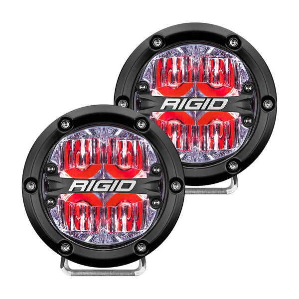 Rigid 36116 360-Series 4 Inch LED Off-Road Drive Optic with Red Backlight Pair - BumperStock