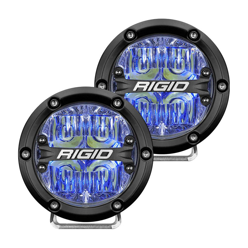 Rigid 36119 360-Series 4 Inch LED Off-Road Drive Optic with Blue Backlight Pair - BumperStock