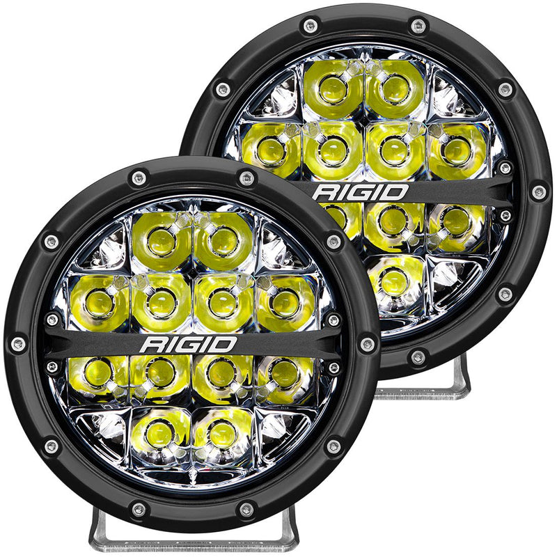 Rigid 36200 360-Series 6 Inch LED Off-Road Spot Optic with White Backlight Pair - BumperStock