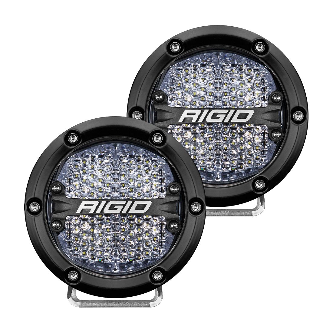 Rigid 36208 360-Series 4 Inch LED Off-Road Diffused Optic with White Backlight Pair - BumperStock
