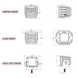 Rigid 602213 D-Series PRO Spot Surface Mount White 2 Lights - BumperStock
