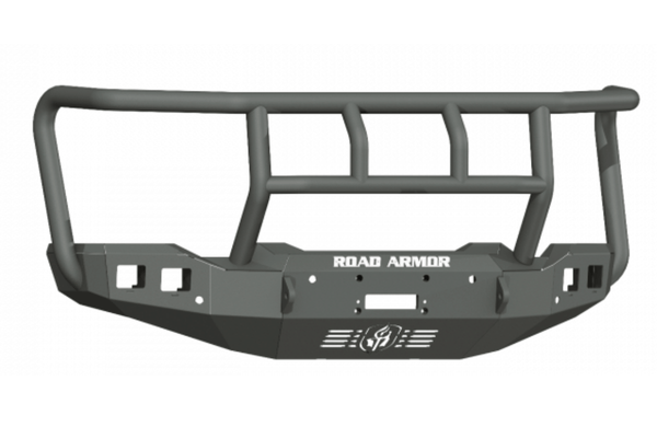 Road Armor Stealth 2202F2B 2020-2023 GMC Sierra 2500/3500 HD Winch Front Bumper with Titan II Guard and Square Light Cutouts - BumperStock