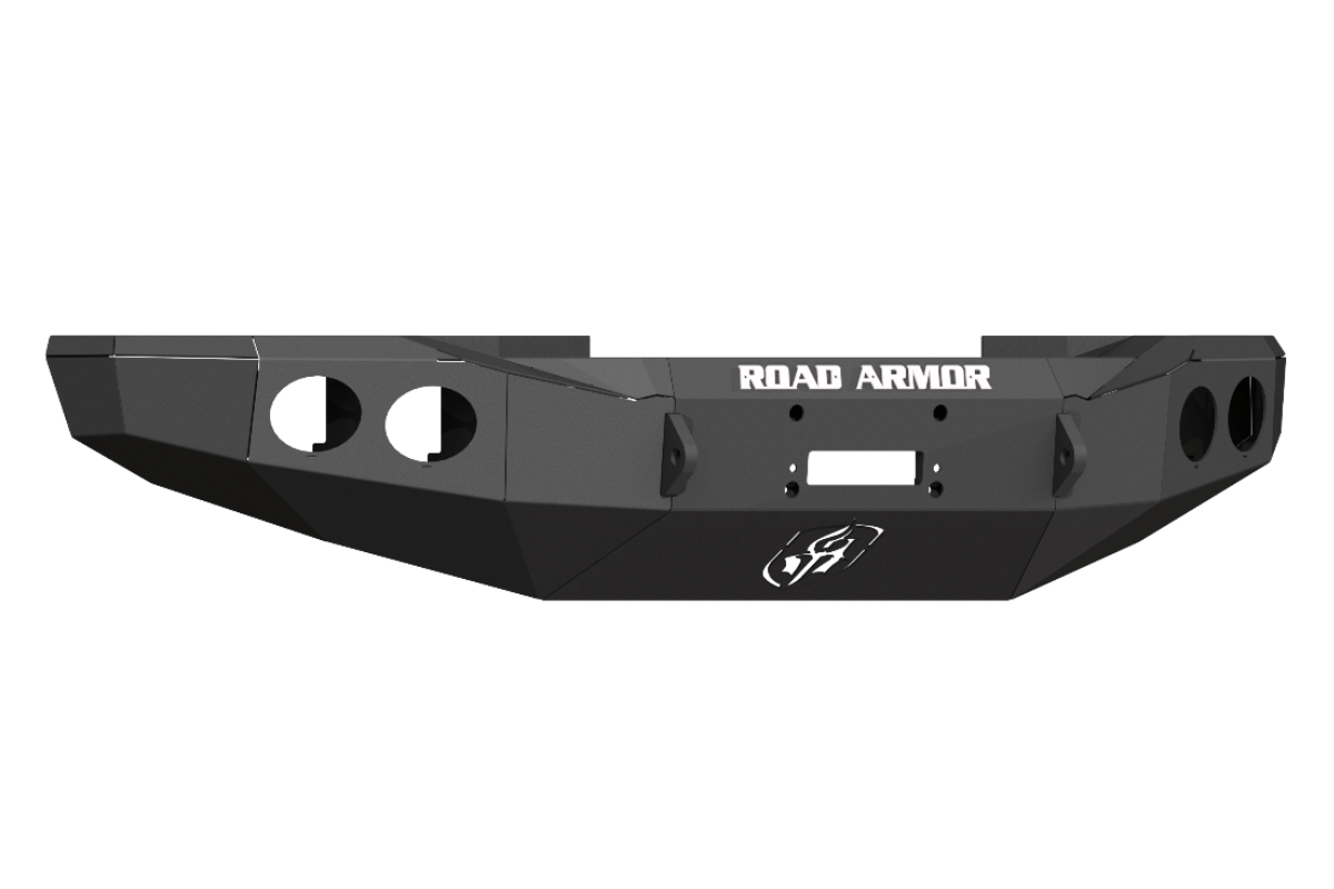 Road Armor Stealth 3194FR0B 2019-2022 Chevy Silverado 4500/5500/6500 HD Winch Front Bumper with Round Light Cutouts - BumperStock