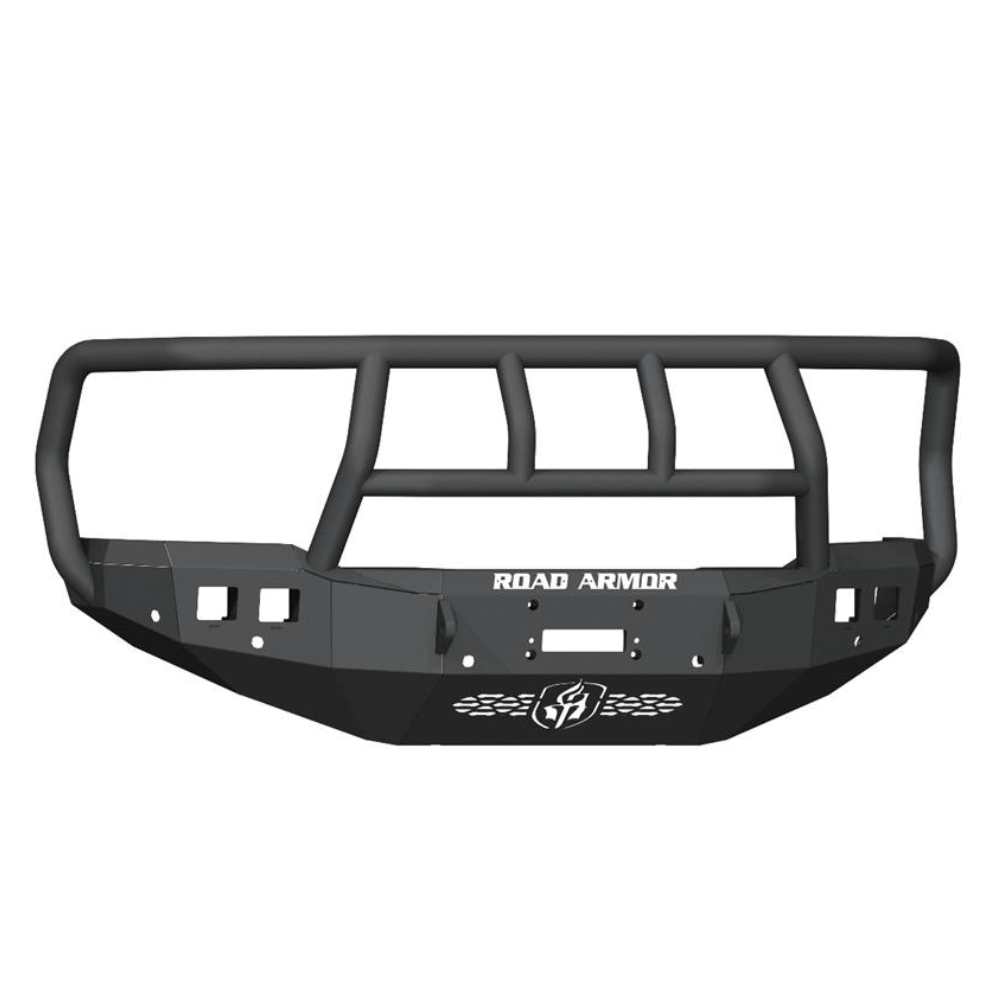 Road Armor Stealth 4192F2B 2019-2023 Ram 2500/3500 Winch Front Bumper with Titan II Guard and Square Light Cutouts - BumperStock