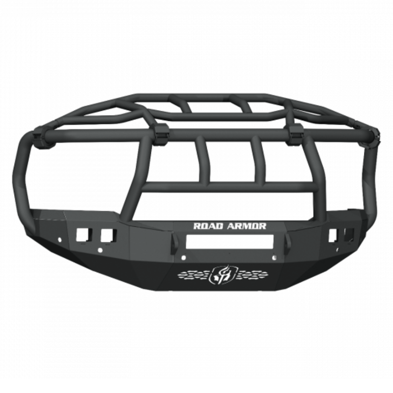 Road Armor Stealth 4192F6B-NW 2019-2023 Ram 2500/3500 Non-Winch Front Bumper with Titan Guard with Intimidator Guard and Square Light Cutouts - BumperStock
