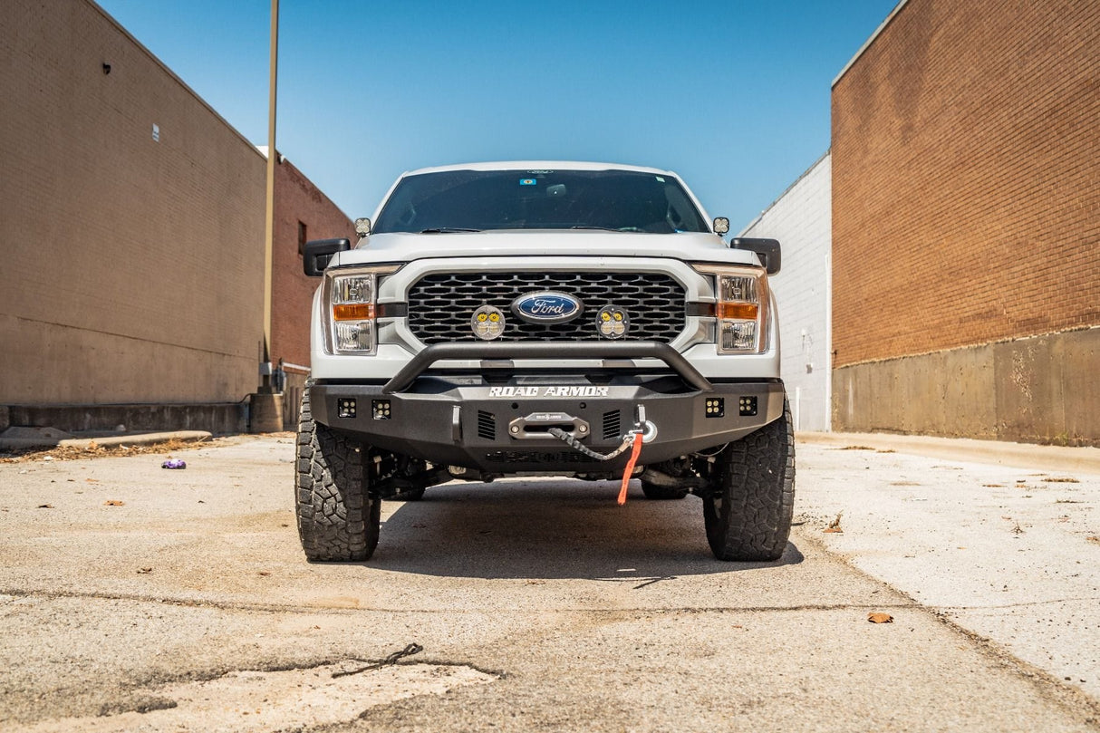 Road Armor Stealth 6211F4B 2021-2023 Ford F150 Front Winch Bumper with Pre-Runner Guard - BumperStock