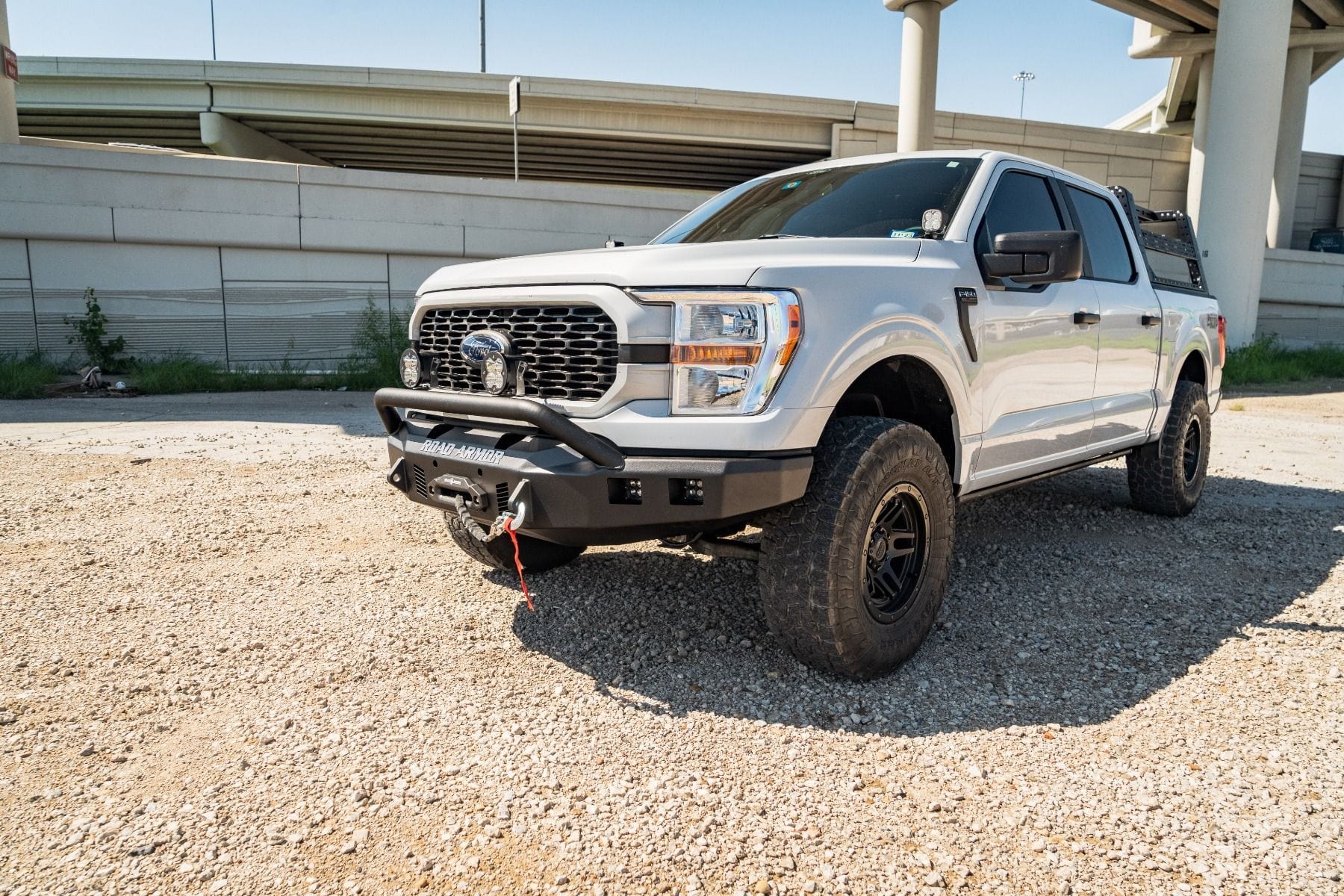 Road Armor Stealth 6211F4B 2021-2023 Ford F150 Front Winch Bumper with Pre-Runner Guard - BumperStock