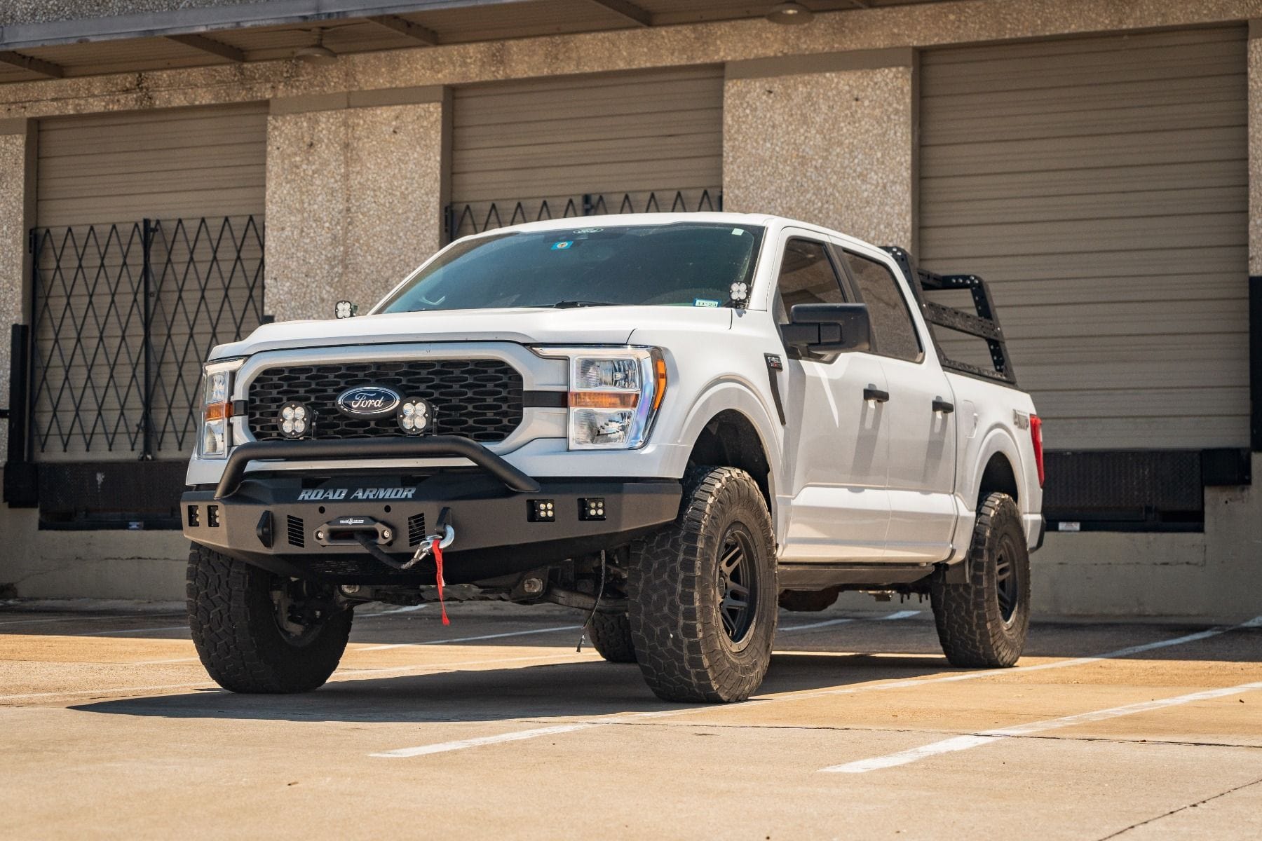 Road Armor Stealth 6211F4B 2021-2023 Ford F150 Front Winch Bumper with Pre-Runner Guard - BumperStock