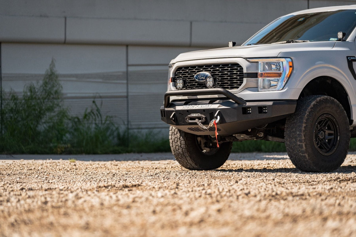 Road Armor Stealth 6211F4B 2021-2023 Ford F150 Front Winch Bumper with Pre-Runner Guard - BumperStock