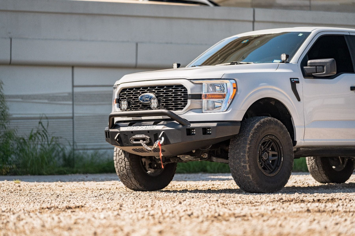 Road Armor Stealth 6211F4B 2021-2023 Ford F150 Front Winch Bumper with Pre-Runner Guard - BumperStock