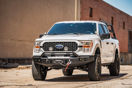 Road Armor Stealth 6211F4B 2021-2023 Ford F150 Front Winch Bumper with Pre-Runner Guard - BumperStock