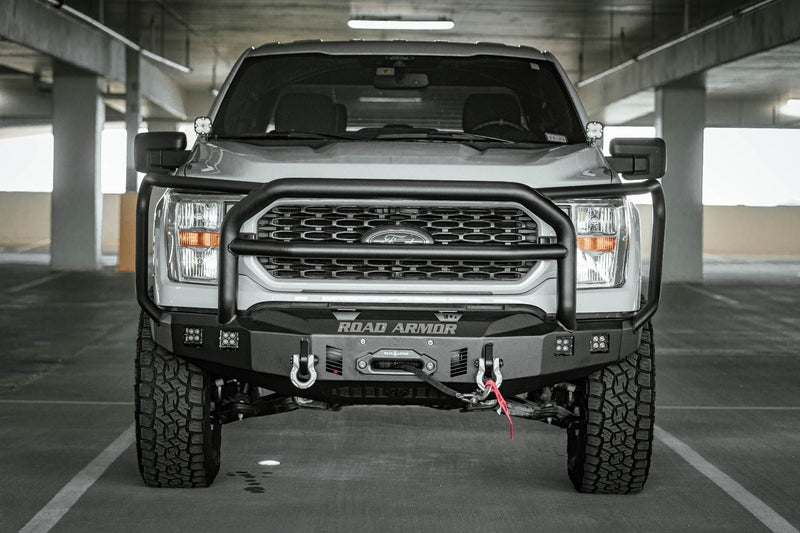 Road Armor Stealth 6211F5B 2021-2023 Ford F150 Front Winch Bumper with Lonestar Guard - BumperStock