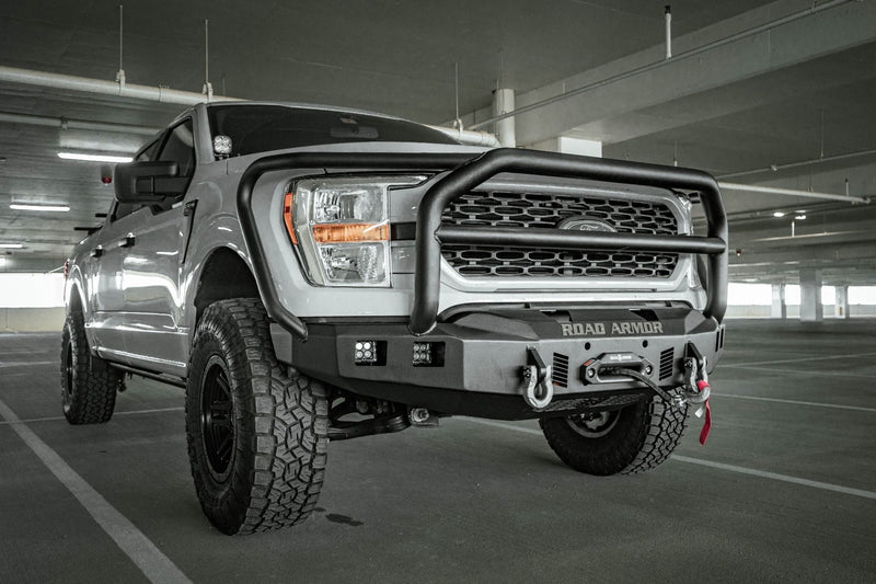 Road Armor Stealth 6211F5B 2021-2023 Ford F150 Front Winch Bumper with Lonestar Guard - BumperStock