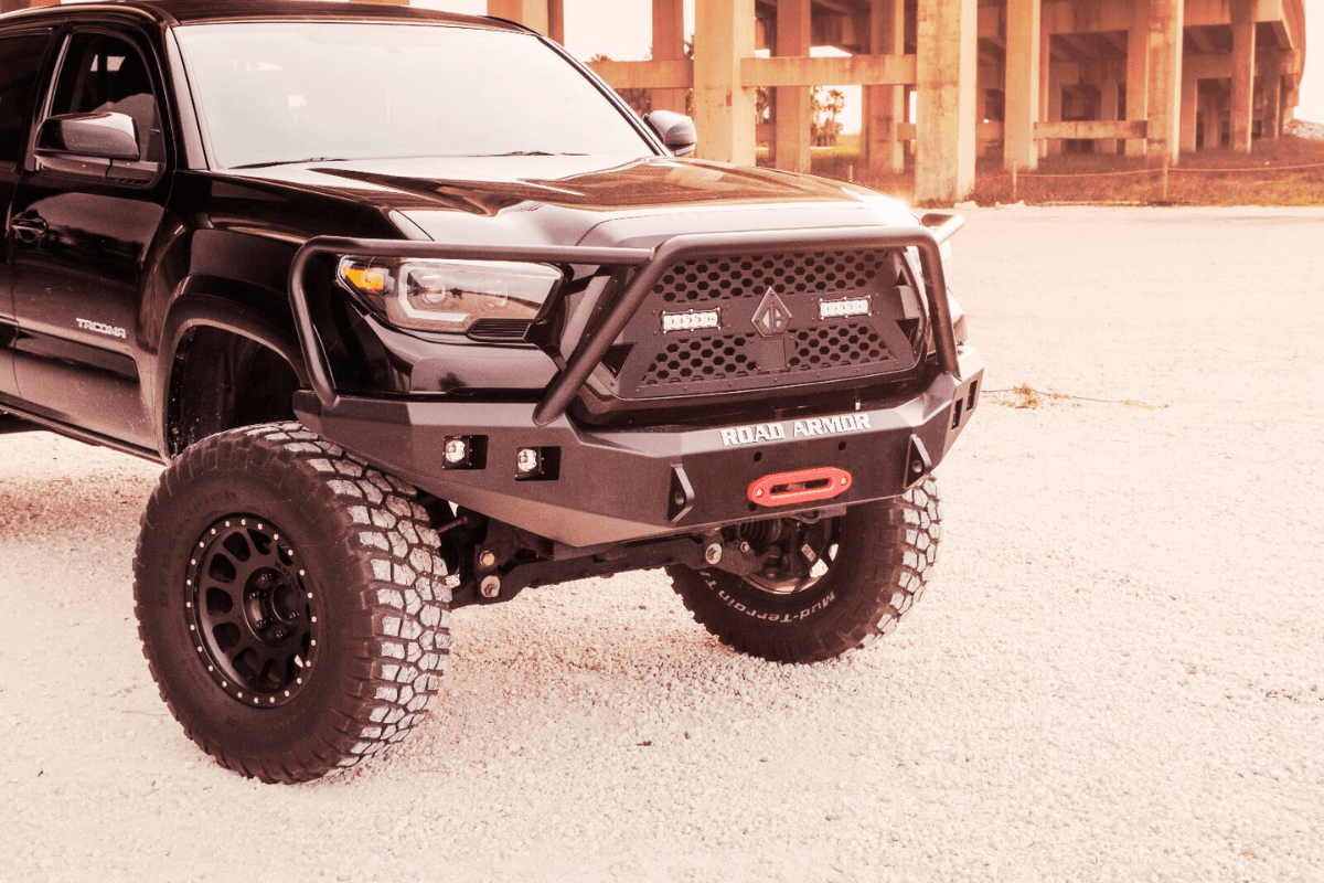 Road Armor Stealth 9161F5B 2016-2023 Toyota Tacoma Front Winch Lonestar Guard Bumper - BumperStock