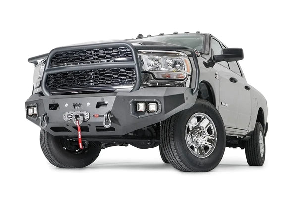 WARN Ascent 107002 2019-2023 Ram 2500/3500/4500/5500 Front Winch Bumper with Full Grille Guard - BumperStock