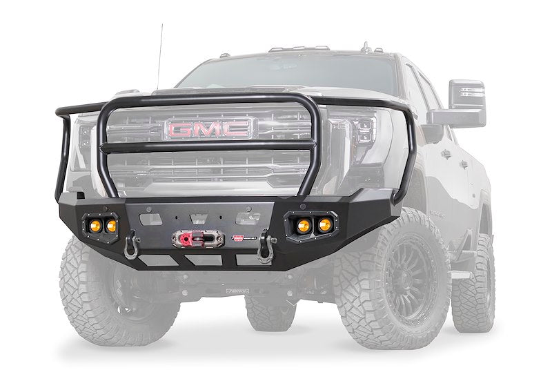 WARN Ascent HD 111074 2024-2025 GMC Sierra 2500/3500 HD Front Winch Bumper Full Guard - BumperStock