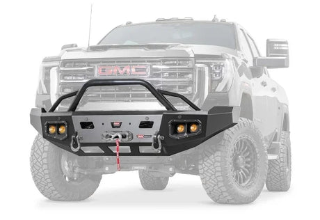 WARN Ascent HD 111075 2024-2026 GMC Sierra 2500/3500 HD Front Winch Bumper Pre-Runner Guard - BumperStock